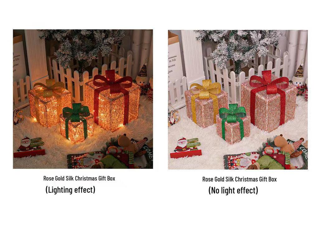 Christmas Gift Box Set: 3-Piece Fairy Light Decorations for Birthday Parties and Ornaments