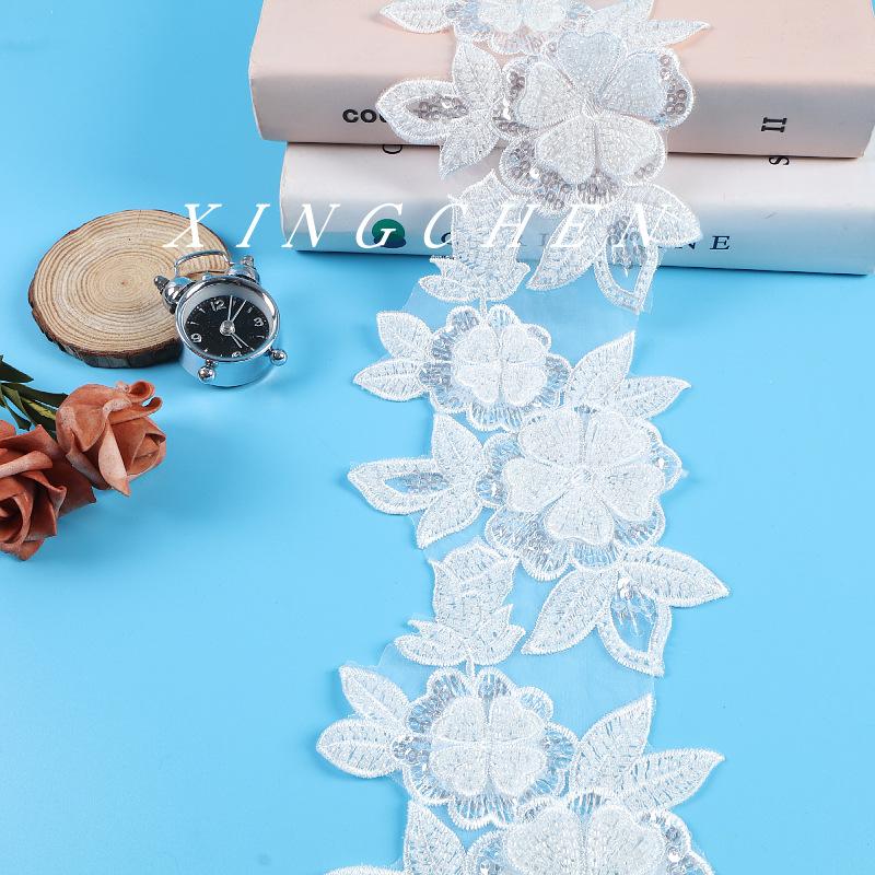 Bead Lace Accessories Width 20Cm Beads Bead Embroidery Mesh Bottom Embroidery Fabric Lace Fabric Decorative Lace