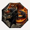 1pc Tiger and Dragon In Fiery Clouds Automatic Open/CloseUmbrella,Compact Umbrella for Men & Women Day Gift.N092