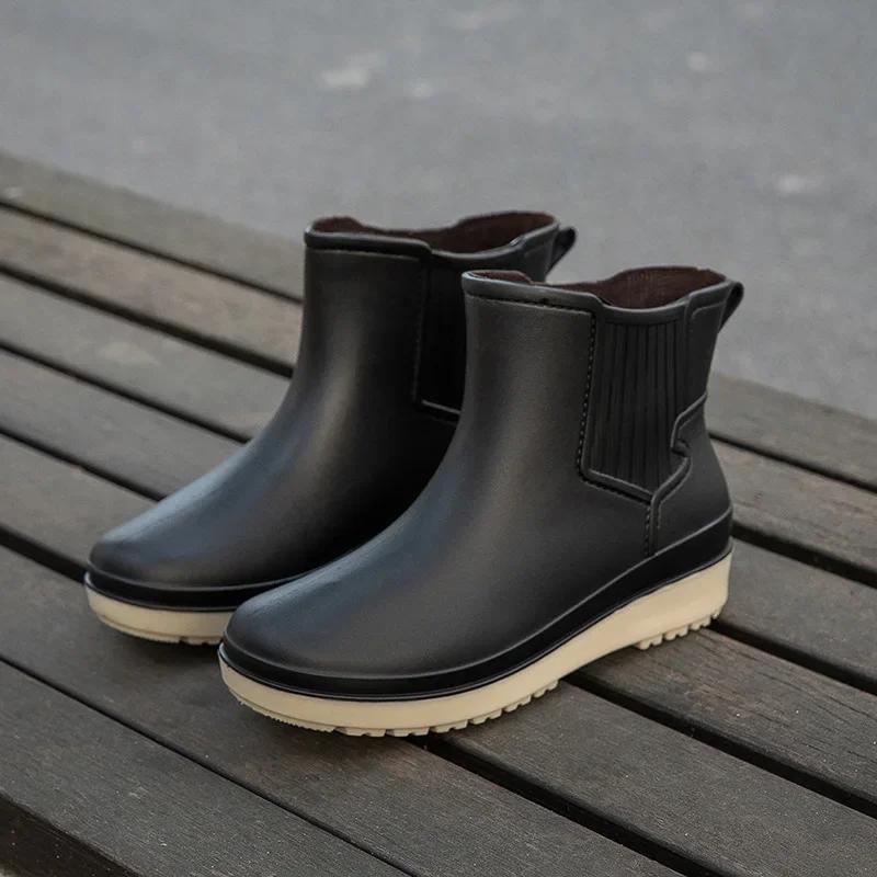 Rain Boots, Women's Waterproof Shoes, Waterproof Ankle Boots, Rain Boots, Lightweight and Casual Women's Shoes