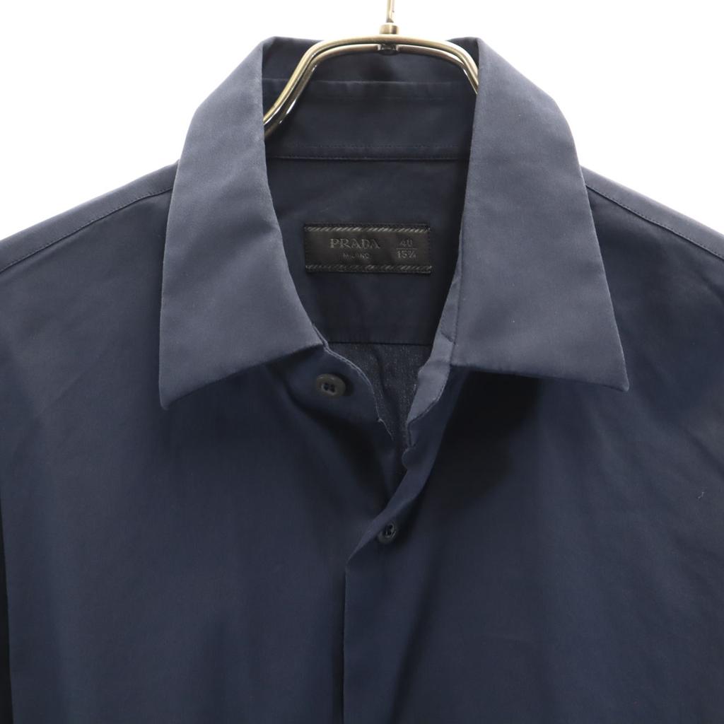 PRADA made in Italy Long sleeve shirt 40 Navy stretch Men's Used