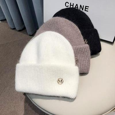 Women's Winter Knitted Hat: Warm, Thick Velvet, Versatile, Slimming with Ear Protection for Maternity and Everyday Use.