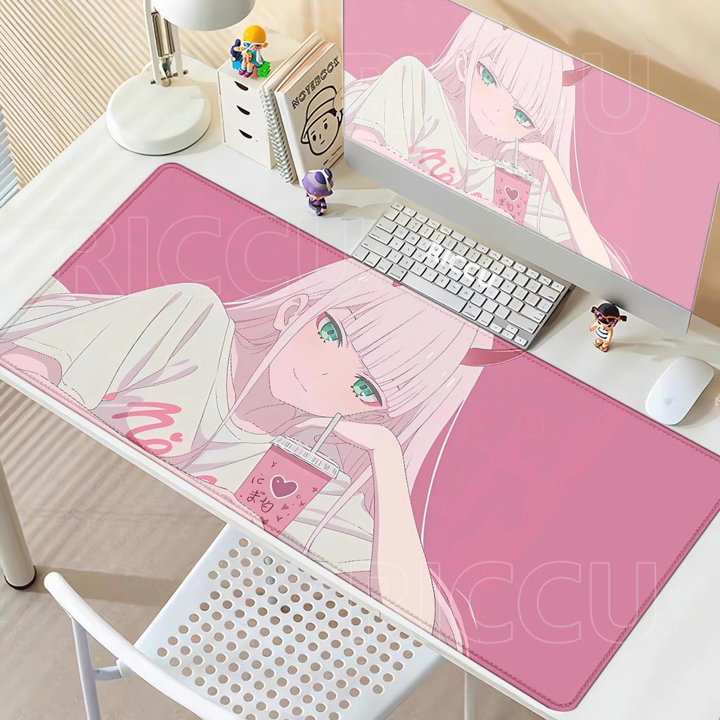 Großes Anime-Mädchen-Mauspad Darling in the FranXX 02 Gaming-Mauspad PC-Zubehör Maismatte Zero Two HD-Druck Tastatur Schreibtischmatte