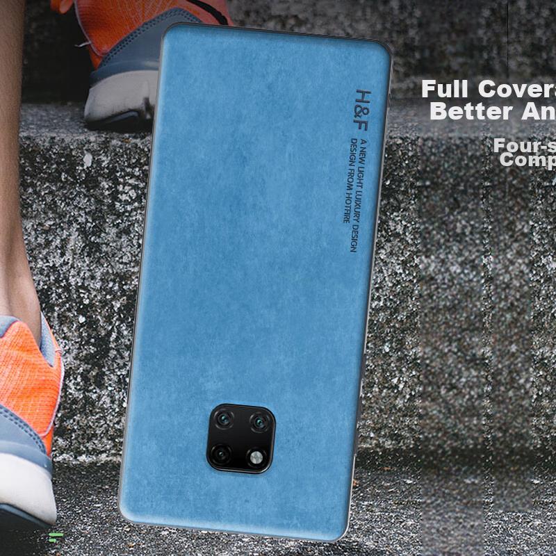 Phone Case for Huawei Mate 20 Pro, with Upgraded Skin-Like Leather, Frosted Lens Protection, Full Coverage Silicone Case And Wome