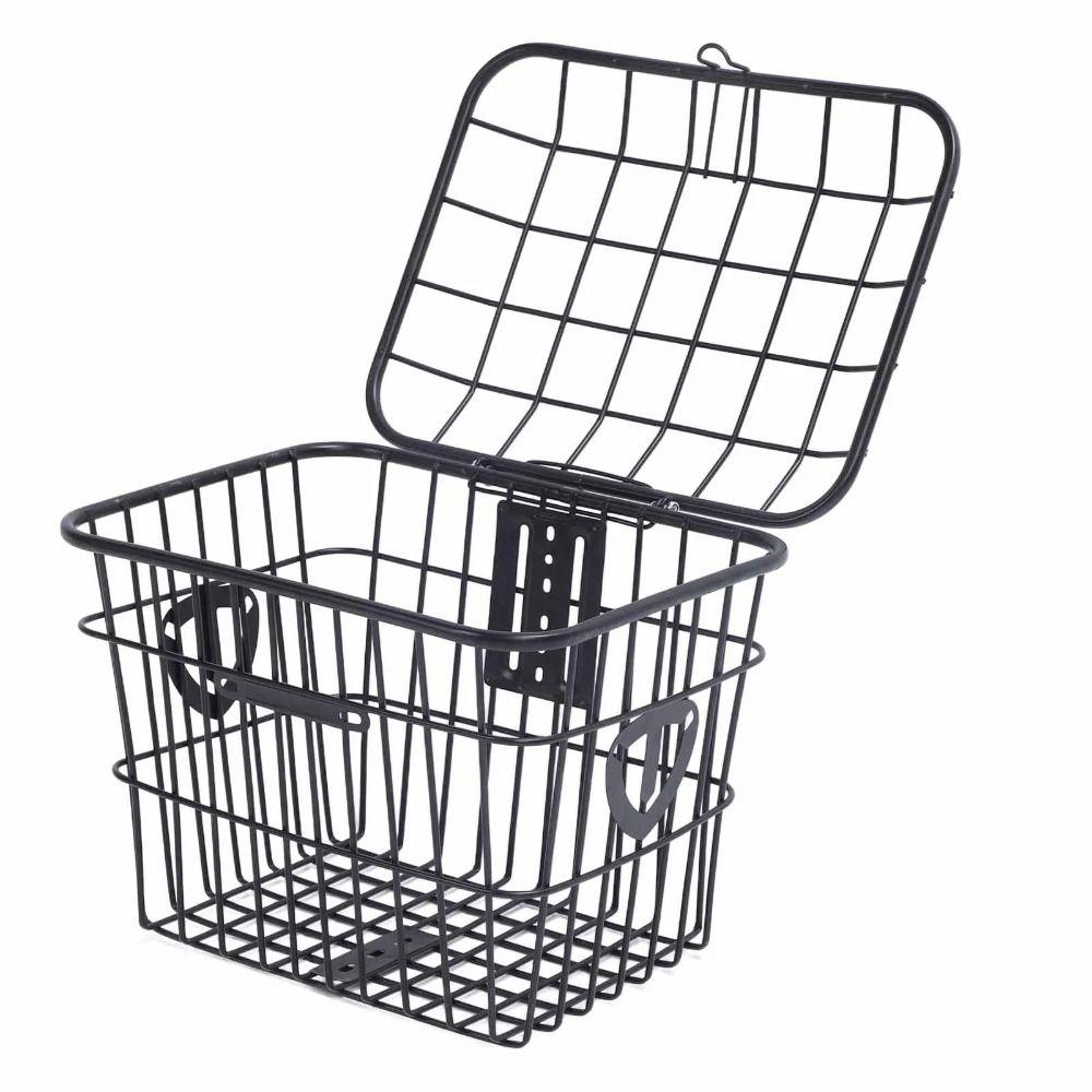 Metal Material Electric Bike Basket Durable Metal Pet Carrier Basket Standard Bicycles