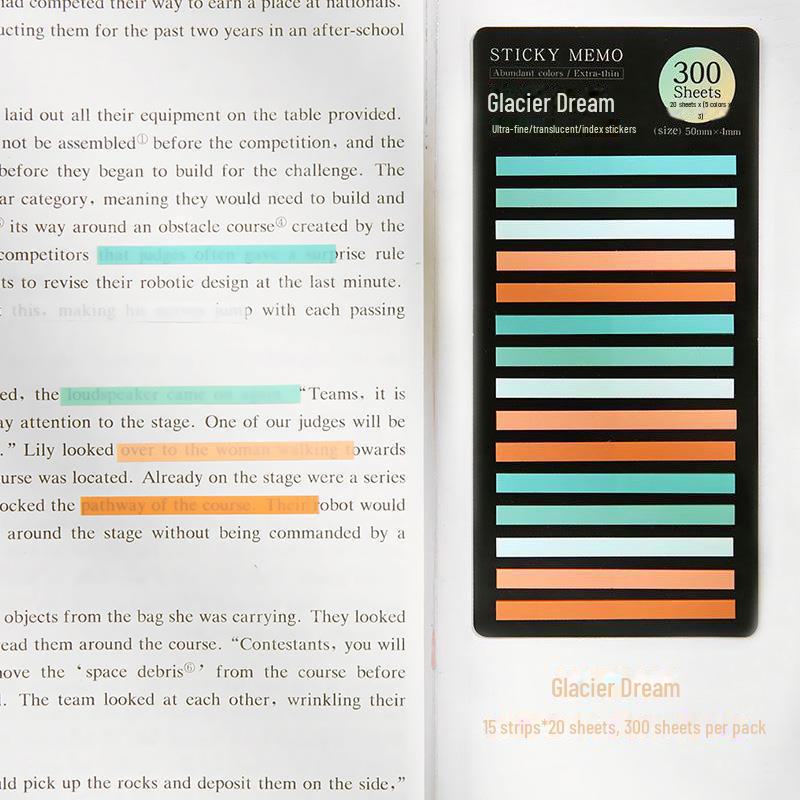 Morandi Translucent PET Index Stickers - Vanilla Autumn Series, Writable Sticky Notes & Markers