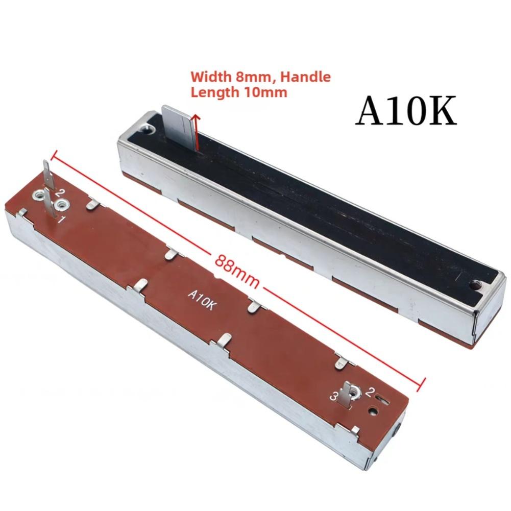 1pc 88mm 3-Pin Single Potentiometer A10K B10K Straight Slide Potentiometer Instruments Parts Accessories