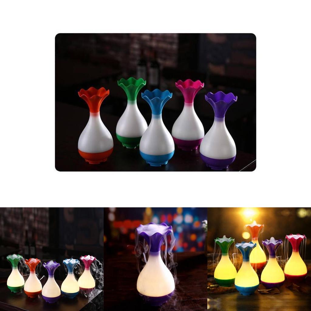 Usb Humidifier With Aromatherapy Vase Design For Home Use Silent Night Light