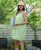 Sordi Lace Strap Balloon Dress_Lime