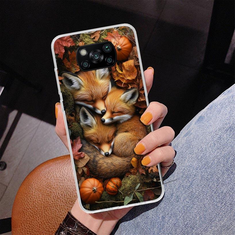 Animal Fox Phnoe Case for Xiaomi Poco X5 X6 X7 Pro X4 Gt F7 Ultra M8 M7 Redmi 15C 15 13C 13 12C 12 Unique Cover Coque Poco X7 X6