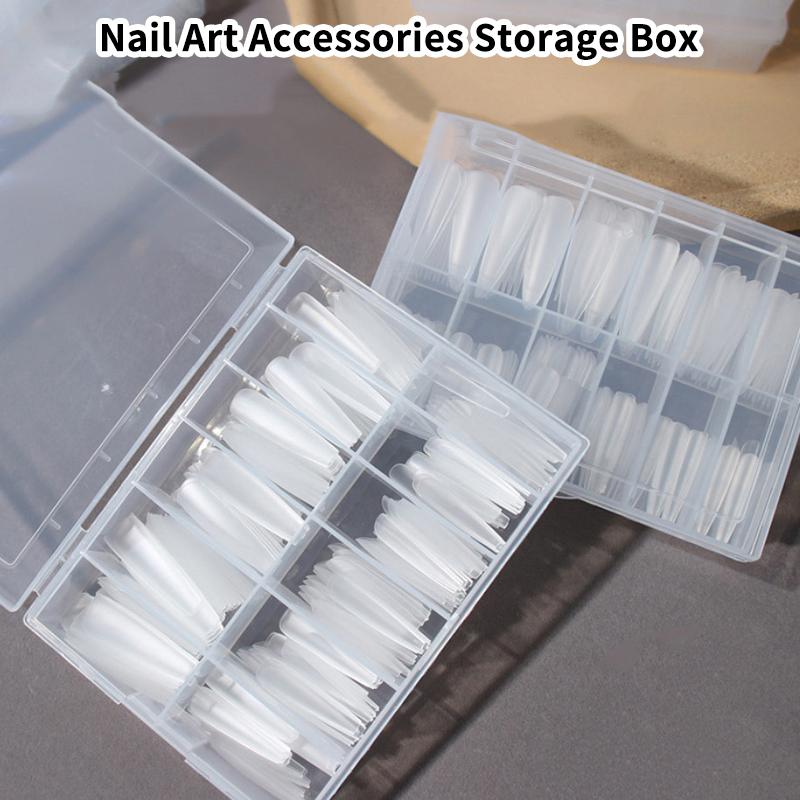 12 Grids Transparent Empty Nail Foils Storage Box Plastic Jewelry Beads Gems  False Nail Art Tips Box Case Organizer