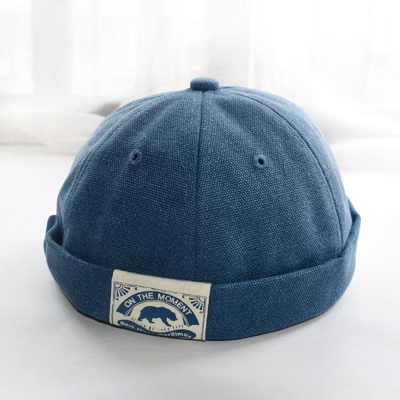 Unisex Brimless Dome Melon Cap Spring Summer Cotton Landlord Beanie Hat Men Women JK Japanese Solid Color Hip Hop Docker Hats