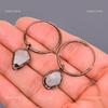 Rainbow Moonstone Gemstone Copper Dangle Birthday Electroformed Earrings Jewelry V-110