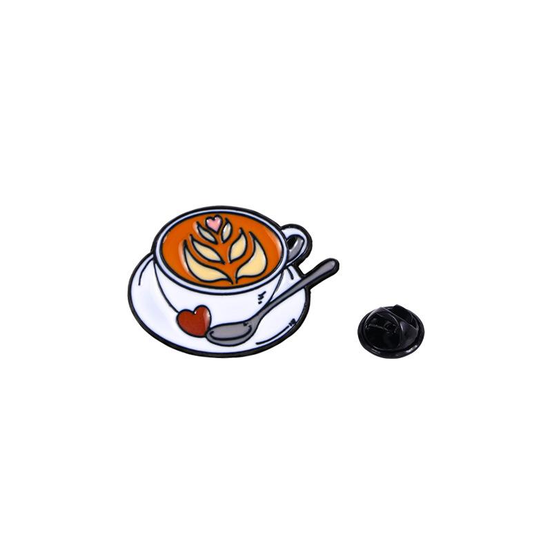 Retro Cartoon Handmade Coffee Supplies Series Brooch, Cup Coffee Machine Styling Design Accessories Badge Series