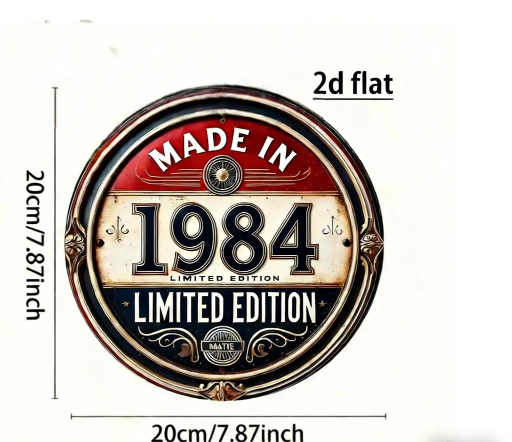 Vintage Made In  Limited Edition Round Metal Sign Retro th Birthday Commemorative Aluminum Wall Art Rustic Home Decor U