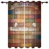 Text Stripes Window Curtains Home Decor Living Room Curtains Kitchen Drapes Panel Curtains for Bedroom