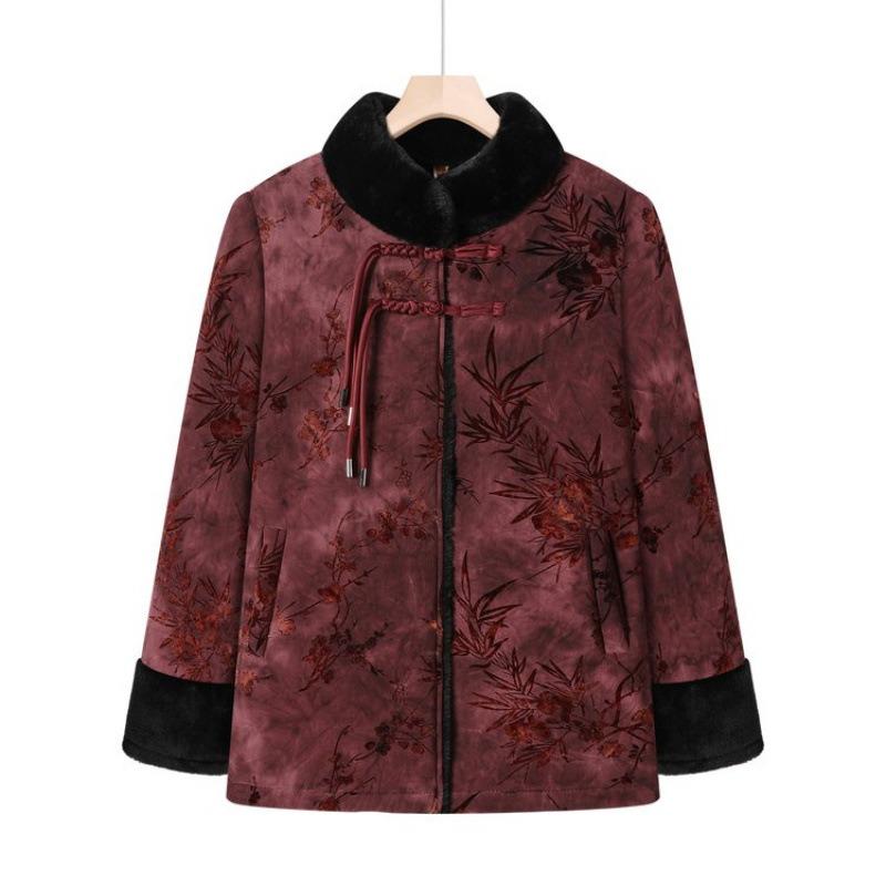 Winter clothes new sweater-neck cotton-padded clothes piled and thickened cotton-padded jackets mother warm clothes