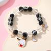 Sanrio Cinnamoroll Crystal Beaded Bracelet - Handmade Cartoon Gift for Female Students, Friends, and Couples.