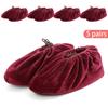 5 Pairs Thicken Plush Shoe Covers Reusable Anti-slip Soles Durable Wear-resistant Covers Foot for Indoor Outdoor Shoe