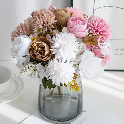 1/3PCS Artificial Flowers Silk Ball Chrysanthemum Rose Home Room Wedding Bridal Bouquet Decor Valentine Outdoor Yard Garden Gift