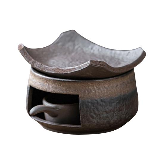 Ceramic Tea Warmer Candle Heating Stove with Pot Holder Aromatherapy Diffuser for Tea Warming Scent Release Home Office Meditation Decor