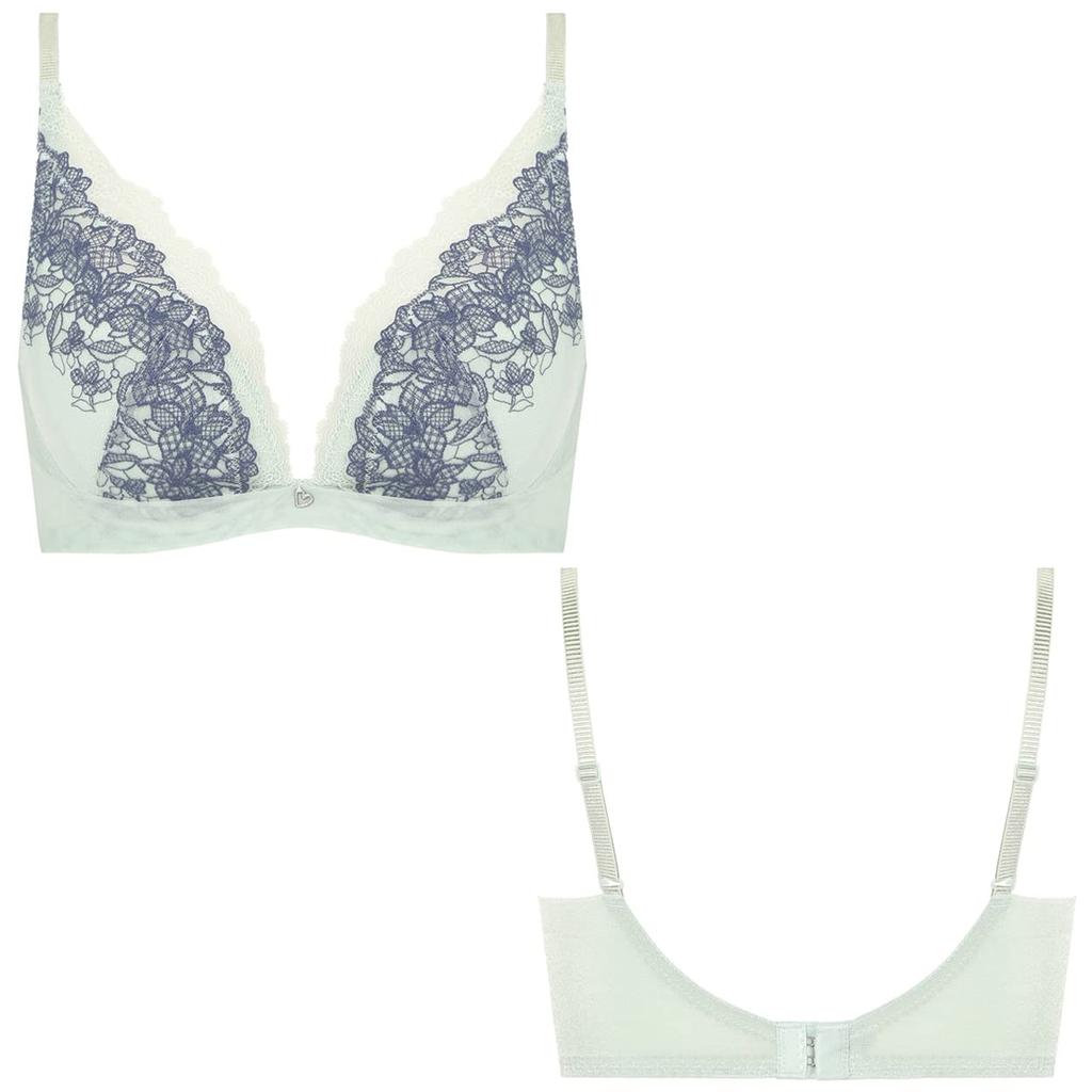 Style by Triumph Charming Glamor Slimline Deep V Tulle M001 B65 Amo's Bra, Veil, Women's, (Vanilla),