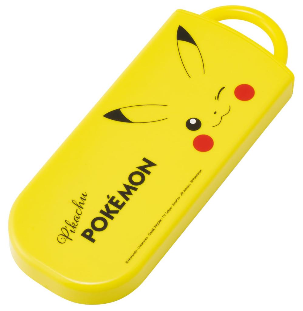 Skater Bento Chopsticks Trio Set Pokemon Pikachu Face 25 Design for Boys and Girls Children's (Chopsticks, Spoon, Fork) 16.5cm (TACC2-A)