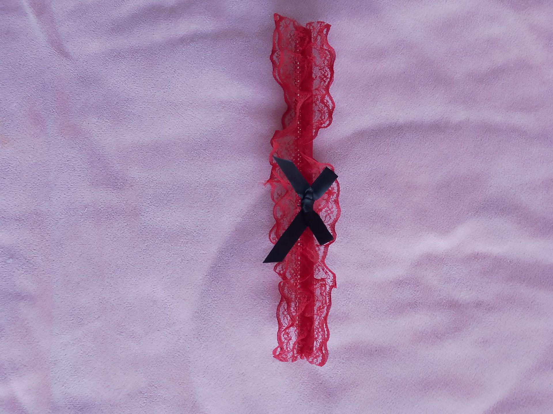 

Хаймэн Японское кружево Кольцо на бедро Свадебный аксессуар для невесты Red with Black Flower