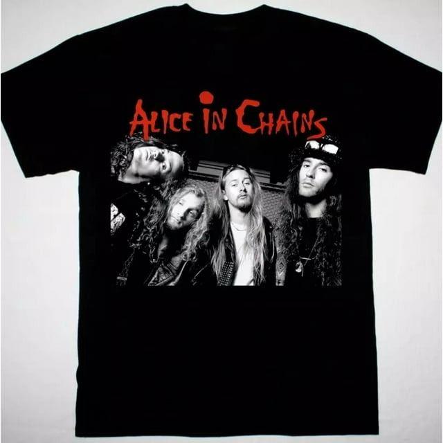 

Alice In Chains Band Photo 100% Cotton Unisex T-Shirt Vintage Grunge Rock Graphic Tee for Men Women Short Sleeve Casual Top S разноцветный