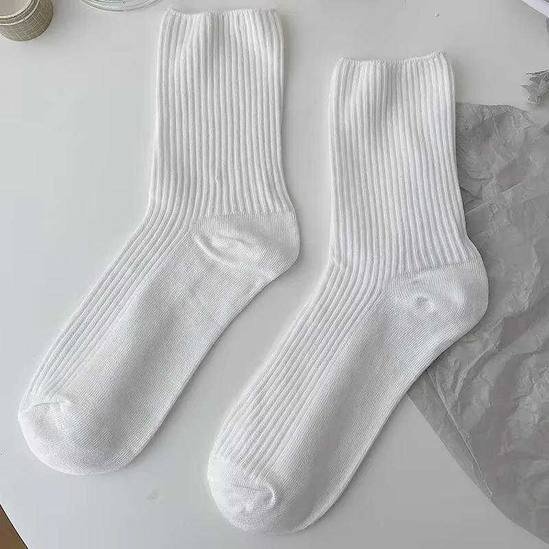 Mid-tube Solid Lace Bow Ruffle Socks Kawaii Lolita Short Socks Cotton Socks JK Japanese Lacework Stockings Women's Stockings
