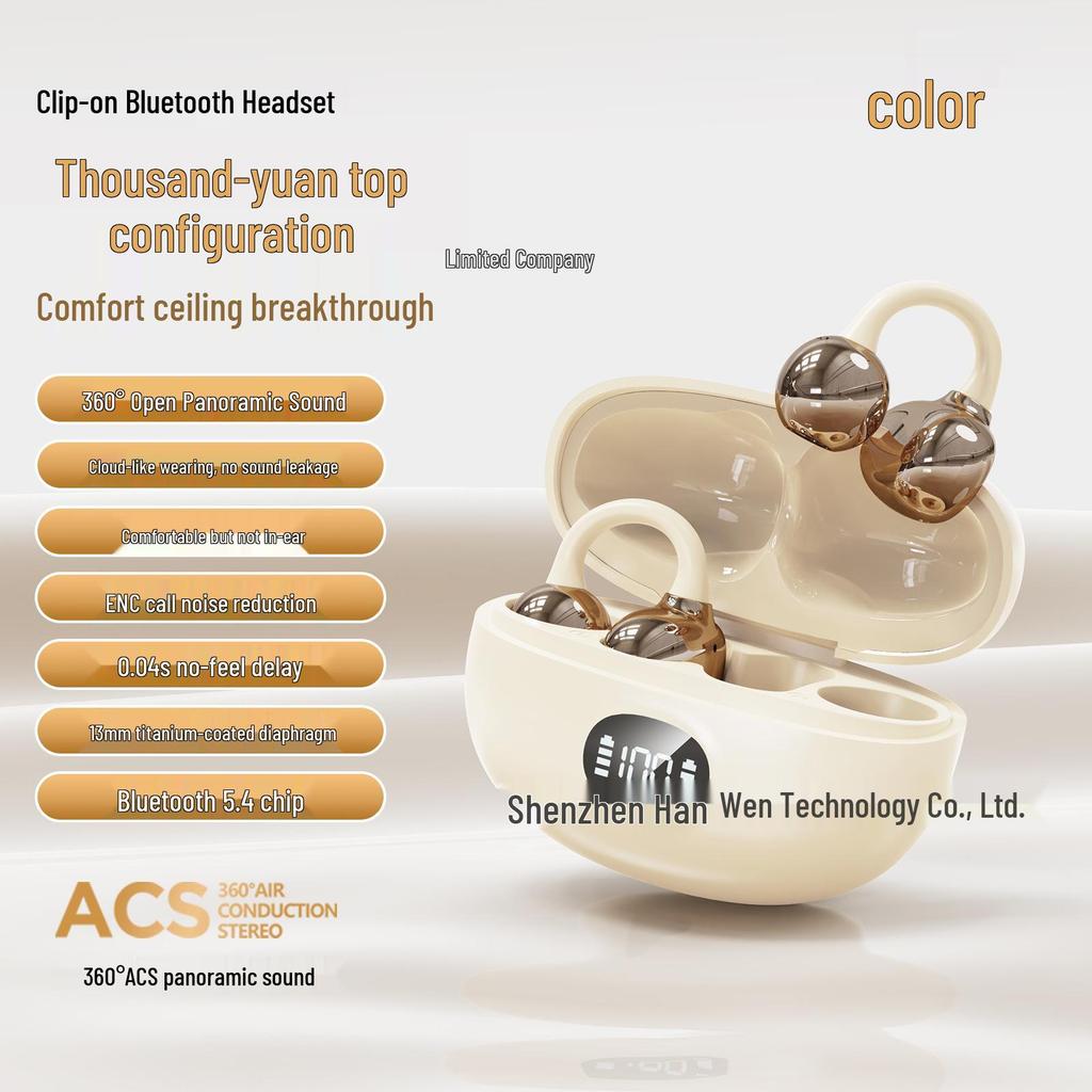 S6Pro Bluetooth Open-Ear Clip-On Drahtlose Kopfhörer mit Smart-Display