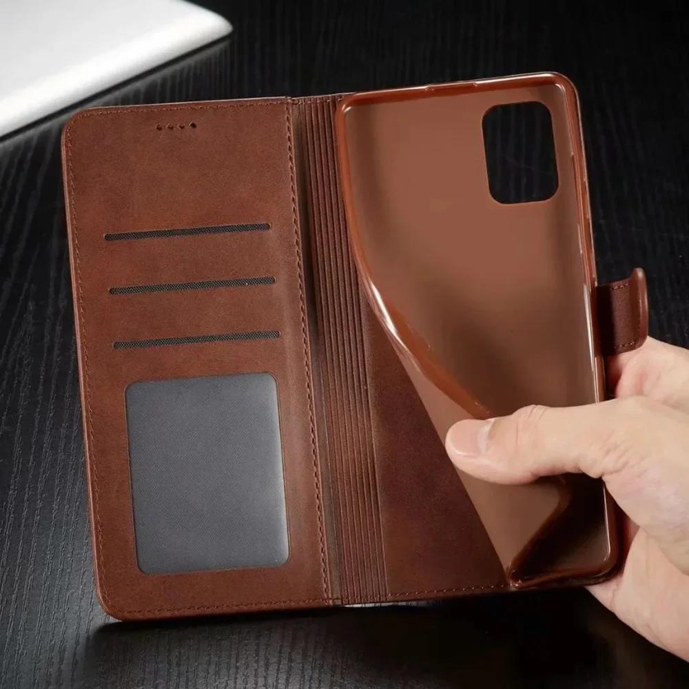 Leather Wallet Case for IPhone Air 17 16 15 14 13 12 Pro Max Mini 11 XS XR SE 2020 Plus 5S 16e Luxury Flip Cover Coque Card Slot