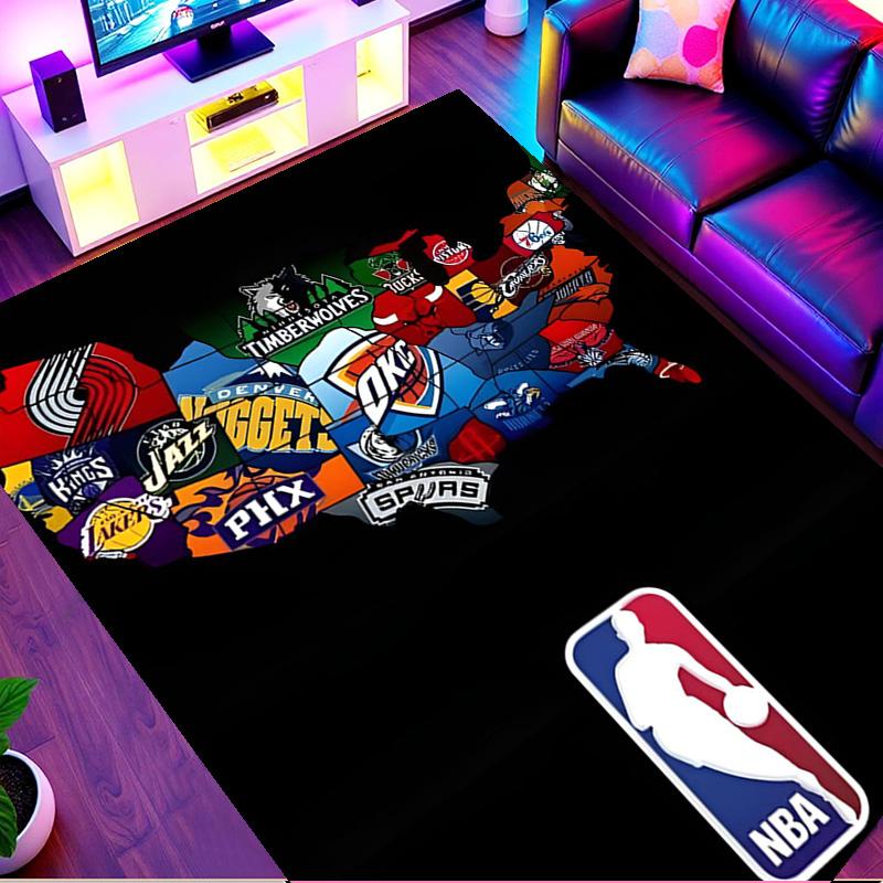 NBA Print Rug, Washable Floor Carpet, For Entryway Dorm Laundry Room Office Study, Home Decor Birthday Christmas Gift
