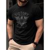 European Size Men's T-Shirt, Summer Short Sleeve Thin Top, Trendy Slim Fit Youth Casual Base Shirt with  Letter Print Pattern