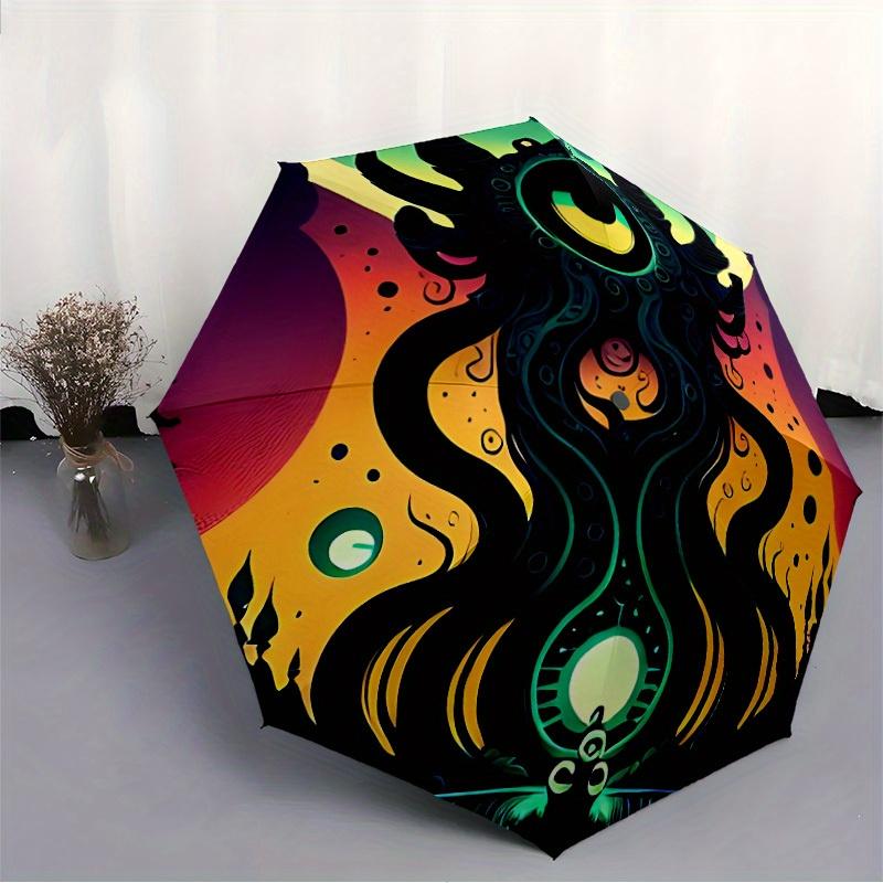 1pc Cthulhu Mythos Automatic Open/close Leisure Umbrella, 8-Rib sturdy structure, Portable Travel Umbrella, Parties, Everyday Use, Outdoor A