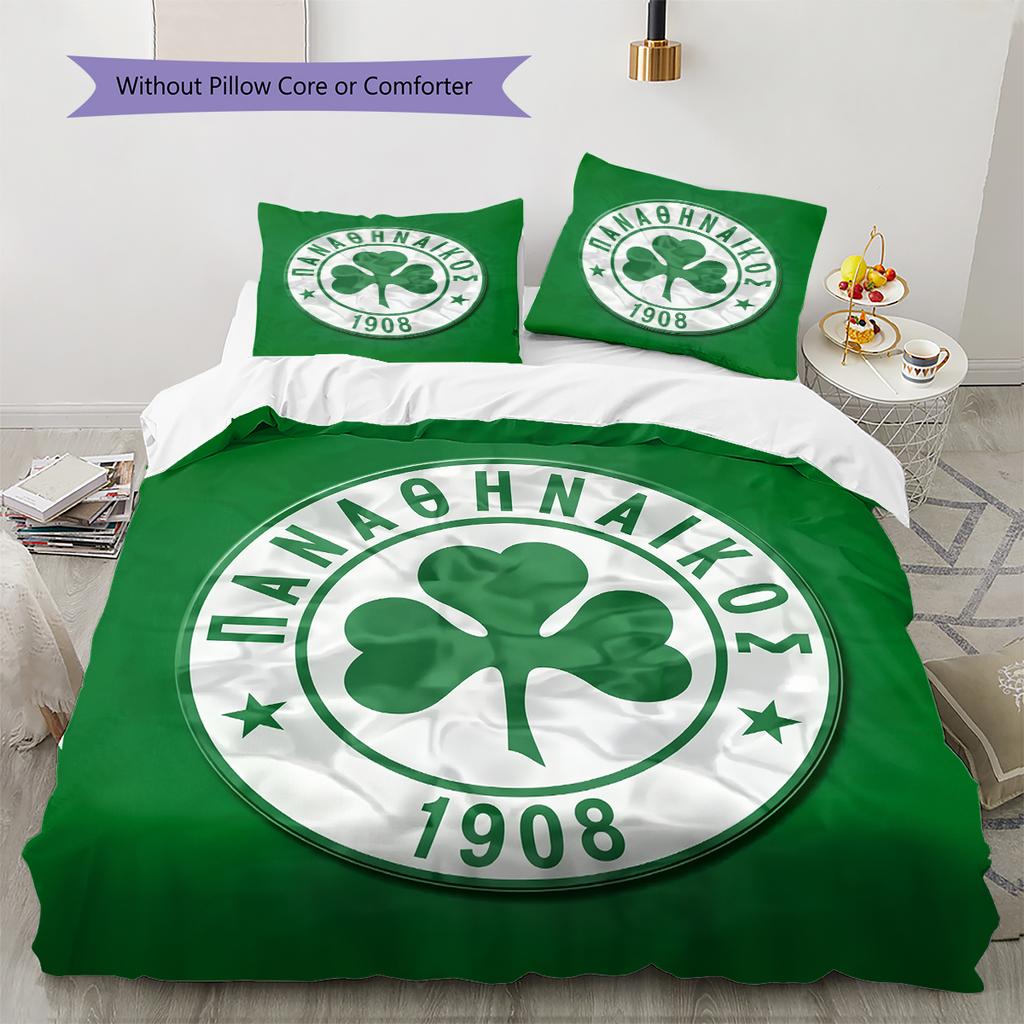Biancheria da letto con motivo Panathinaikos FC Decorazione per la casa Regalo di compleanno (1 * copripiumino + 2 * federa, senza nucleo)