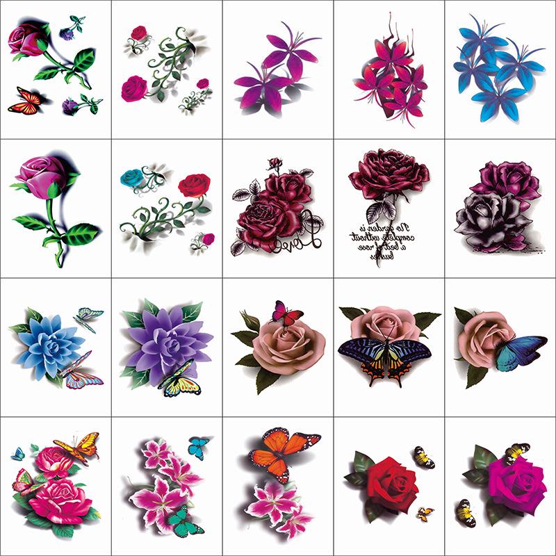 30-teilige Higanbana wasserfeste Tattoo-Aufkleber: Langlebiges, Unisex Kleines Blumiges Schlüsselbein-Design