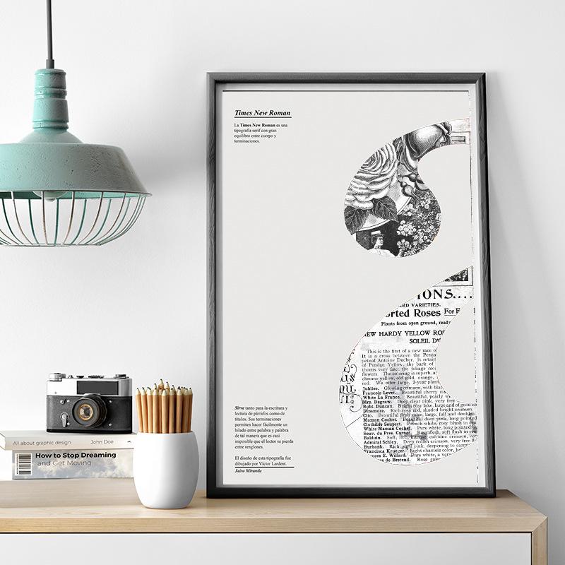 Vintage Black & White Newspaper Print Paper - 12 Sheets, European & American Style, English Pattern Decor.