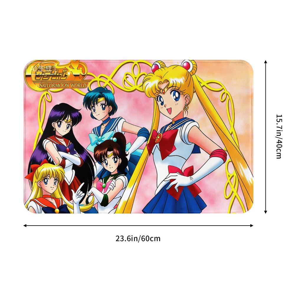 Cartoon Anime Girl Sailors Moons Doormat Non-Slip Entrance Kitchen Bathroom Door Floor Mat Toilet Carpet Rug