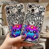 Phone Case: 2D Flat Suitable for iPhone 18 17 16 15 14 13 Pro, Transparent Four Corner Protective Case, Round Chubby Body, Christmas and Halloween Gif