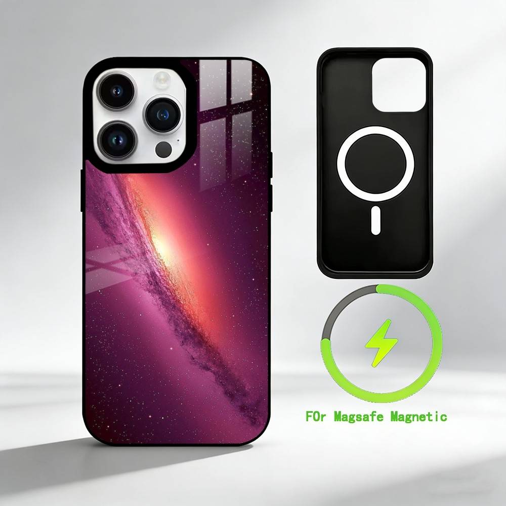 G-galactic nebula Phone Case For iPhone 17 16 15 14 13 12 Pro Max Plus for Mirror Wireless Magnetic Cover