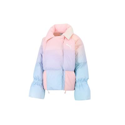 Giacca Piumino Caldo Largo Sfumato Donna Capispalla Azzurro 534415-86