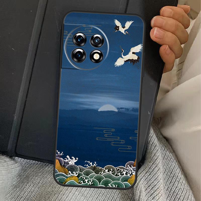Art Crane Waves Case For OnePlus Nord 5 CE 2 3 4 Lite N20 N30 OnePlus 15 13 12 11 10T 10R 12R 13R 13T Cover