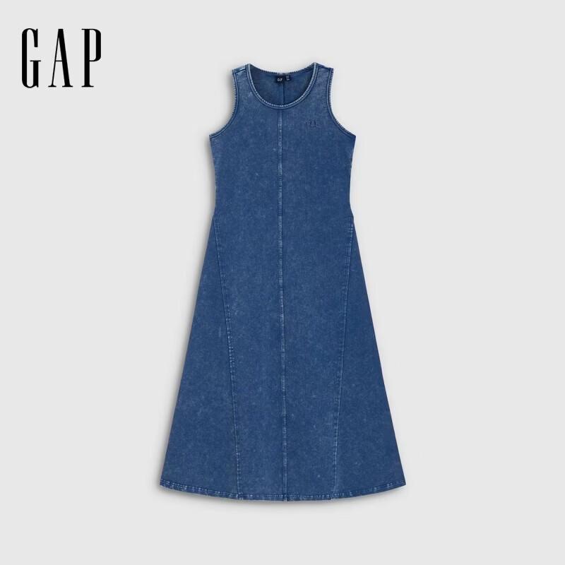 GAP Women s 2026 Summer Logo Embroidered Sleeveless A-Line Dress M