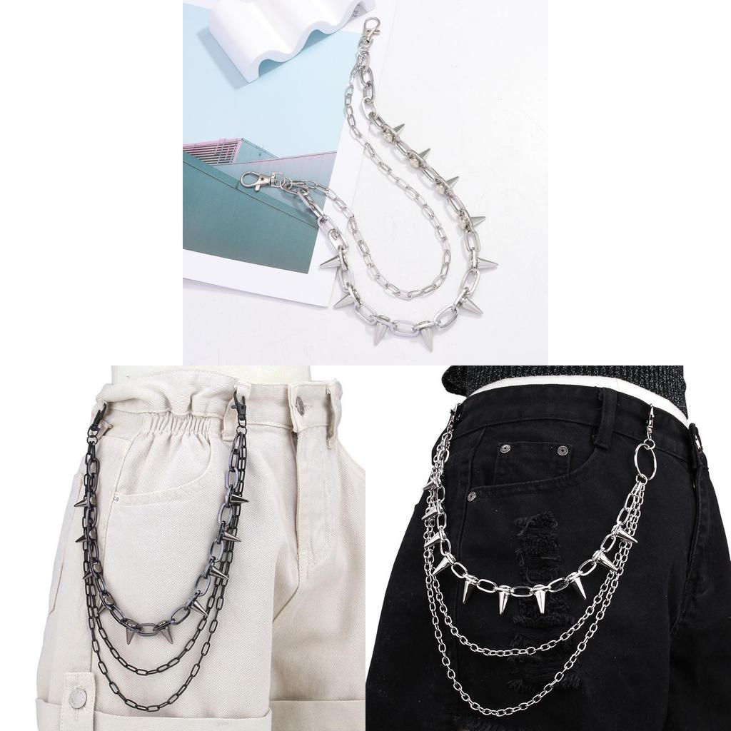 Metal Rivet Hip Hop Waist Chain For Unisex Stage Performance And Dance Costumes