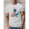 European sizes Men's T-Rex Dinosaur T-Shirt - Short Sleeve Summer Top with T-Rex & Bones Back Print, Casual Round Neck Tee for,