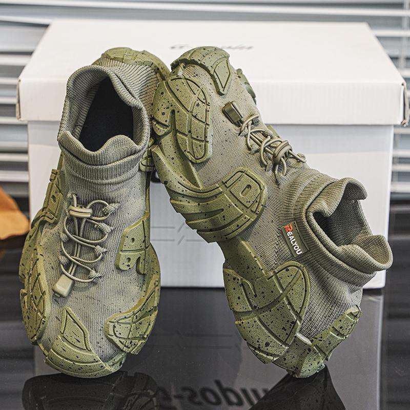 New Casual Men'S Shoes Versatile Sport Shoes Casual Trendy Cyberpunk Sneakers Men'S Mesh Breathable Jogging Shoes