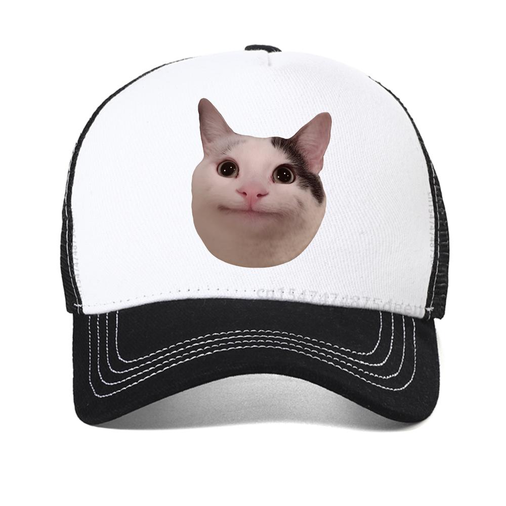 Cat Meme print graphic baseball cap Fashion Hip Hop Streetwear Unisex Summer mesh snapback hat casual Breathable sun sport hats