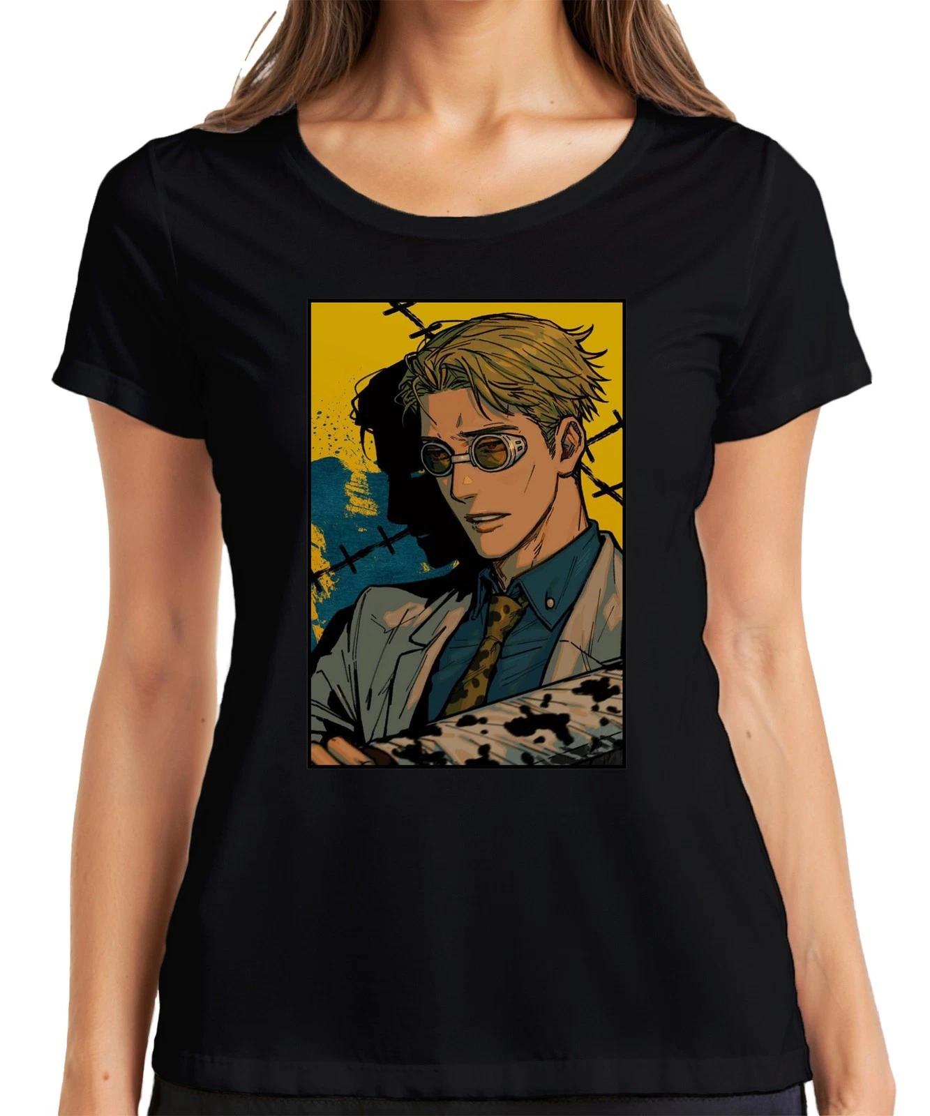 Manga Detektiv Fliegerbrille Anzug Krawatte Noir Anime Ästhetik Damen T-Shirt L