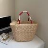 New Woven Women's Bag Handmade Grass Woven Handbag Fashion Embroidery Versatile Shoulder Bag Beach Bag KTB